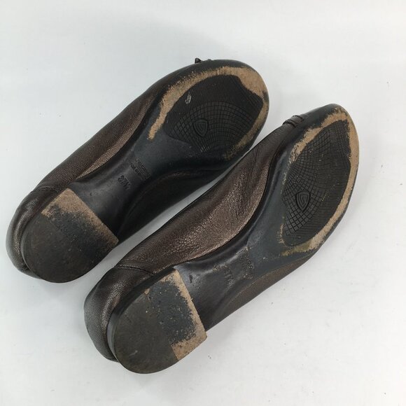 AGL Brown Cap Toe Leather Flats 558034 Size 37.5 - Picture 7 of 11